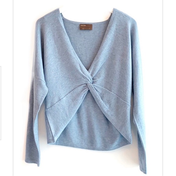 Kerisma Sweaters - LN Kerisma Monkees Yasmin Baby Blue Twist Wrap Cropped Sweater Shrug - S / M